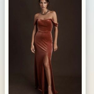 Jenny Yoo Issa Velvet Dress - English Rose
